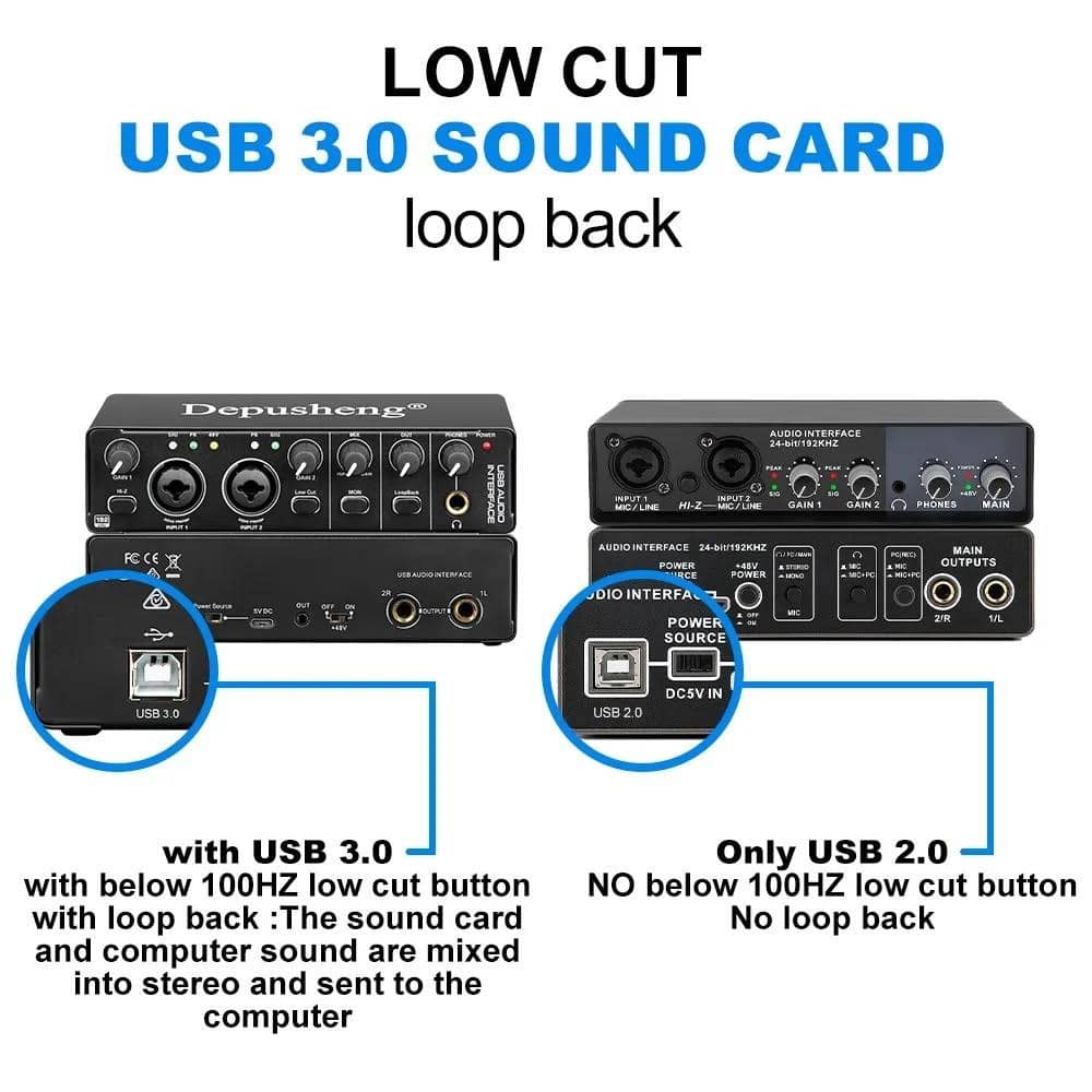 Купити Аудіоінтерфейс Depusheng MD22 Звукова карта USB 3.0 з